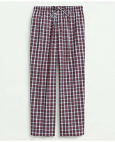 Brooks Brothers Men's Cotton Broadcloth Tartan Lounge Pants White