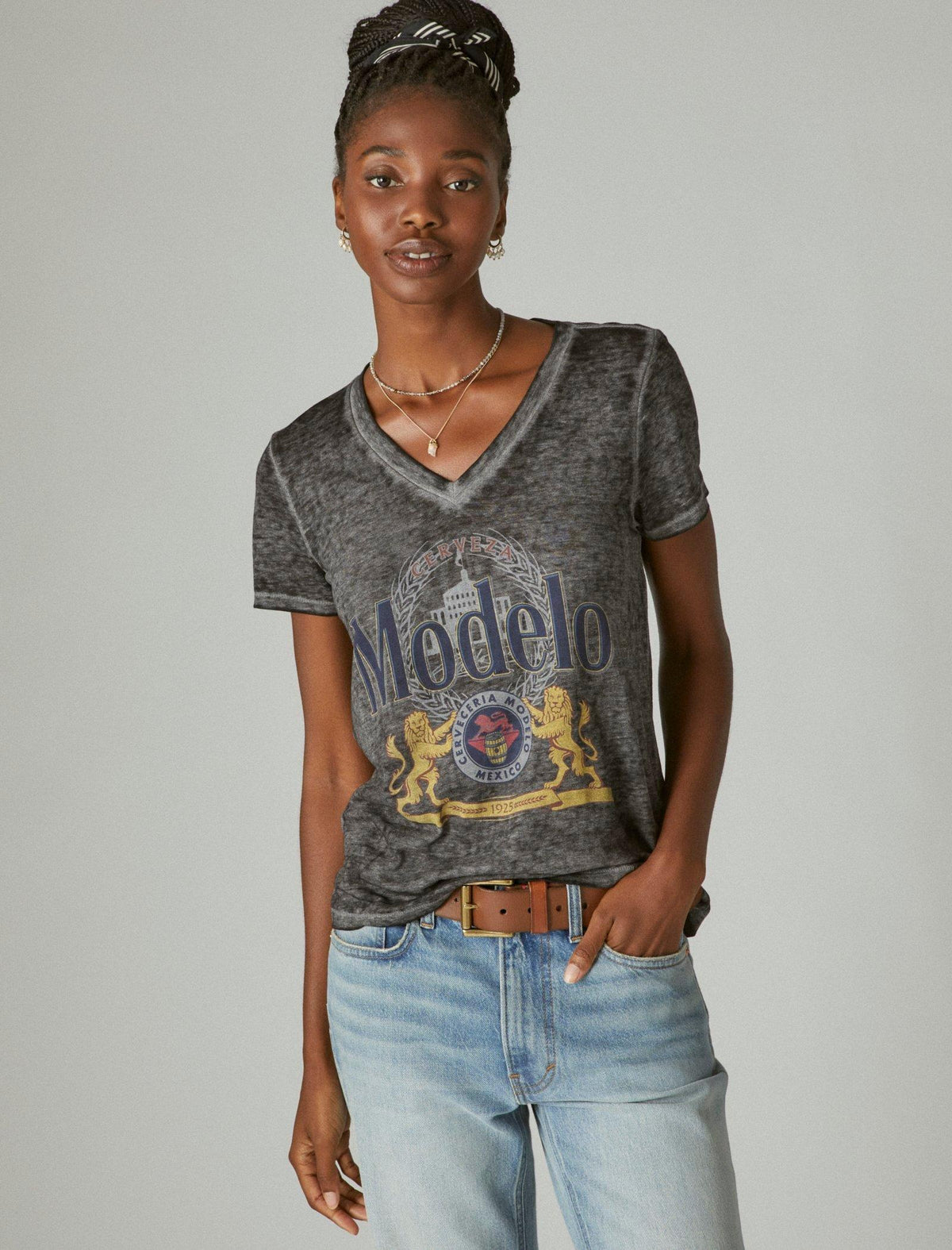 Lucky Brand Modelo Especial V Neck 001 Lucky Black