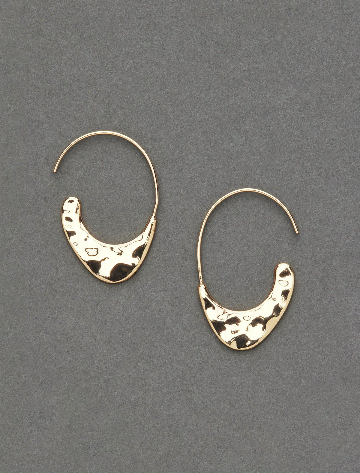 Lucky Brand Modern Hammered Threader Earring Gold