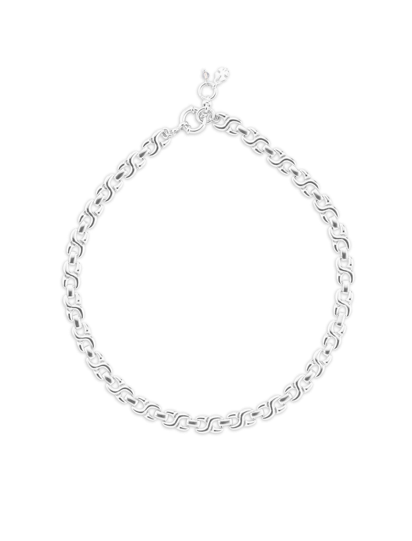 Lucky Brand Modern Link Collar Necklace Silver