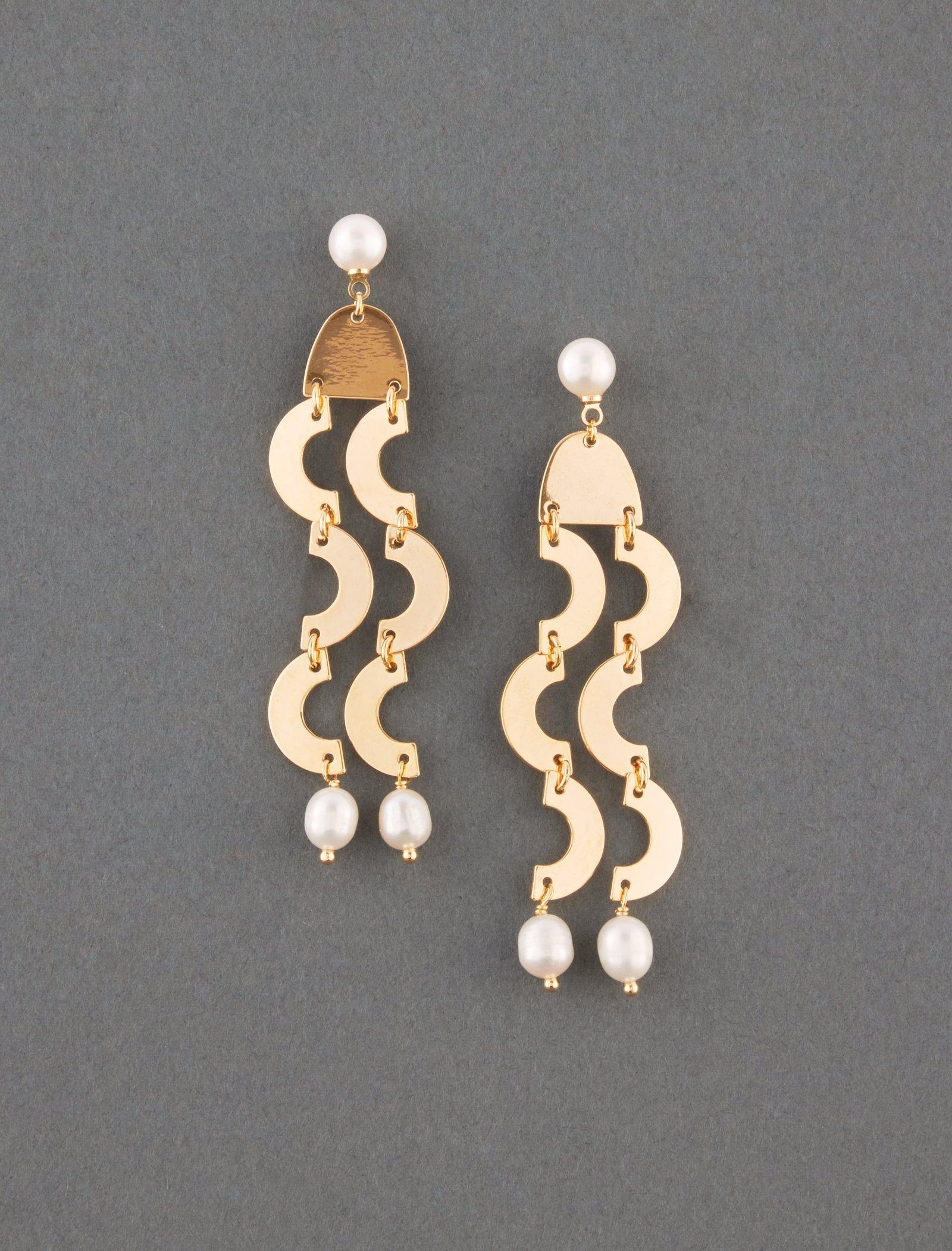 Lucky Brand Modern Pearl Earring Gold