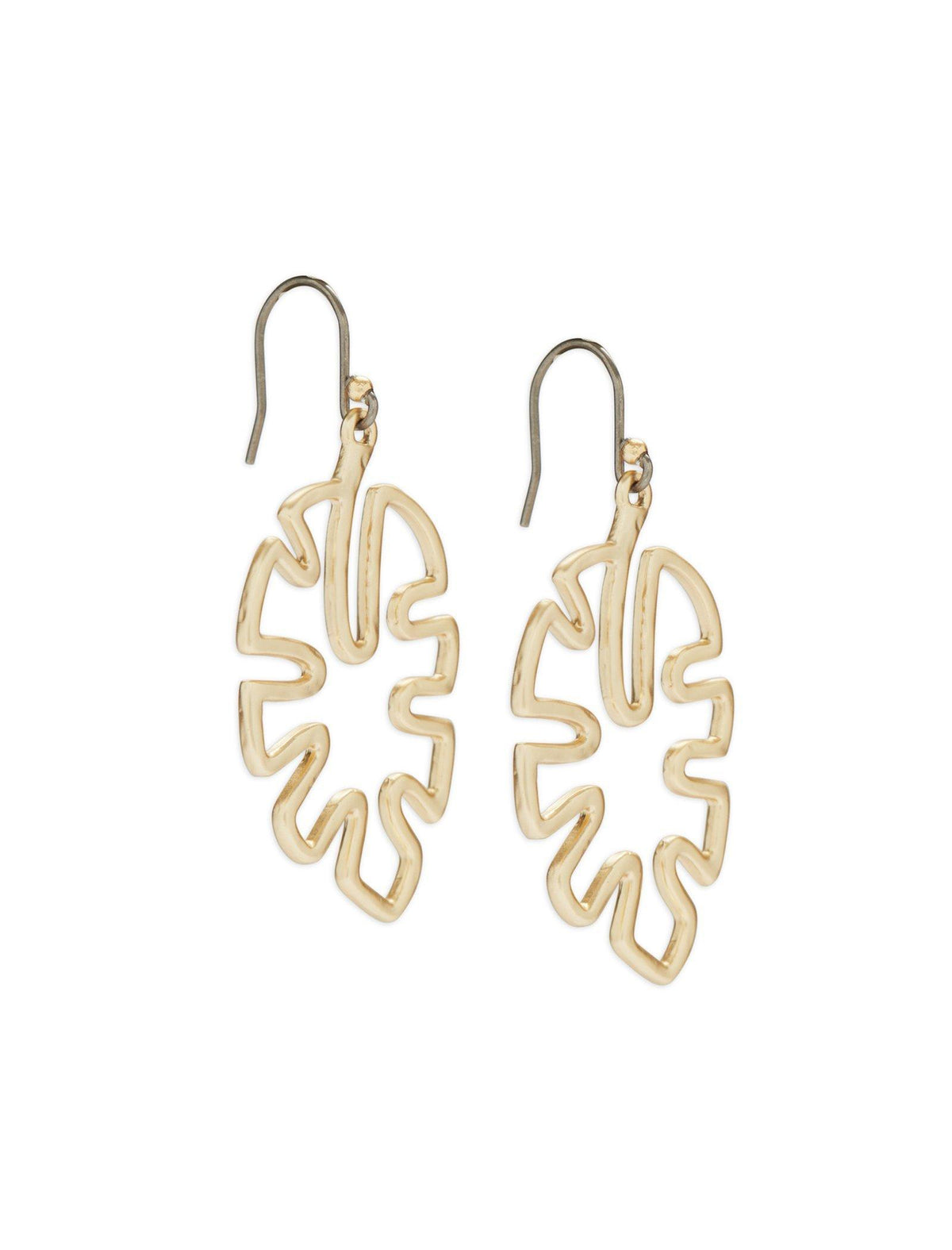 Lucky Brand Monstera Openwork Drop Earring Gold