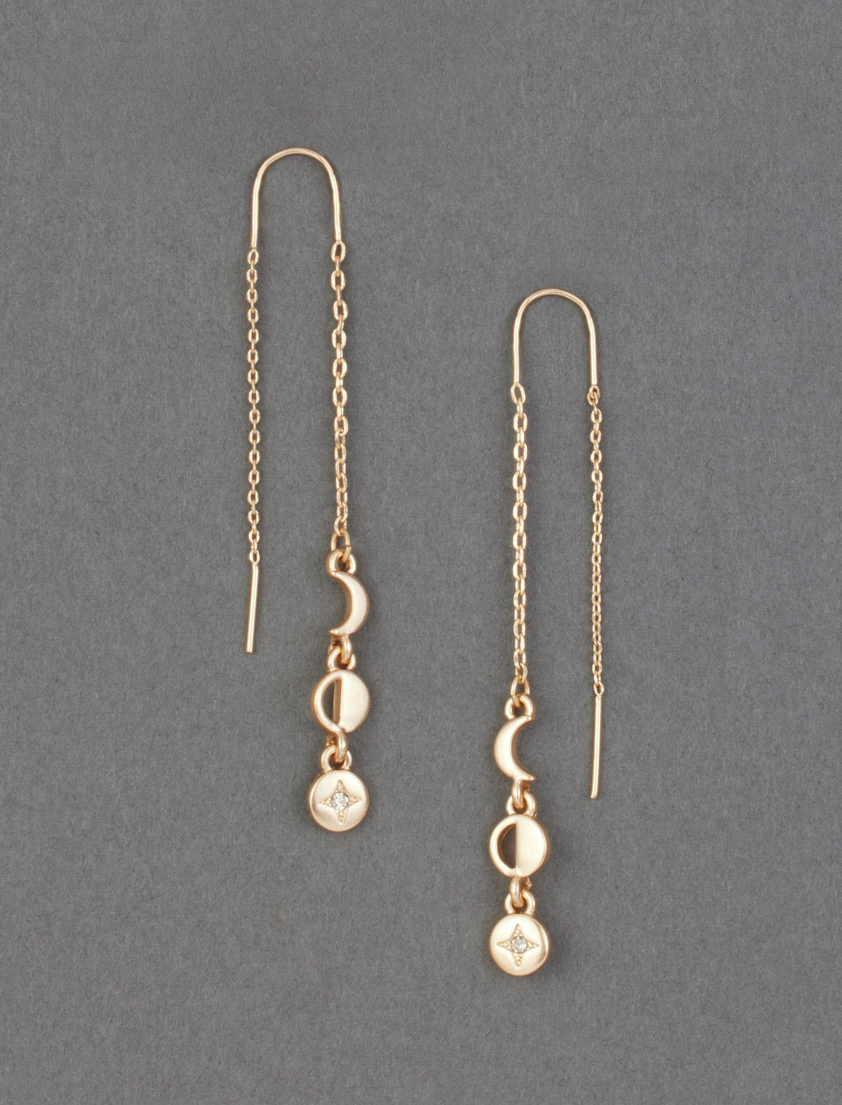 Lucky Brand Moon Phase Delicate Threader Earring Gold