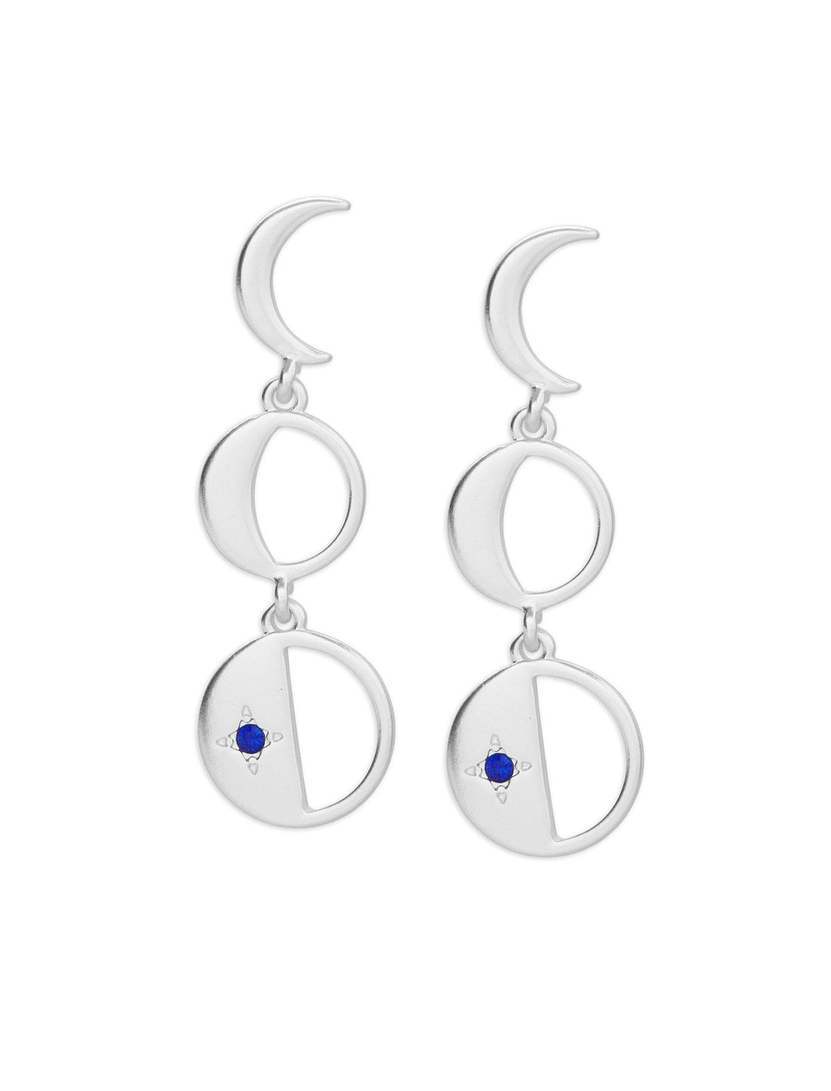 Lucky Brand Moon Phase Drop Earring Silver