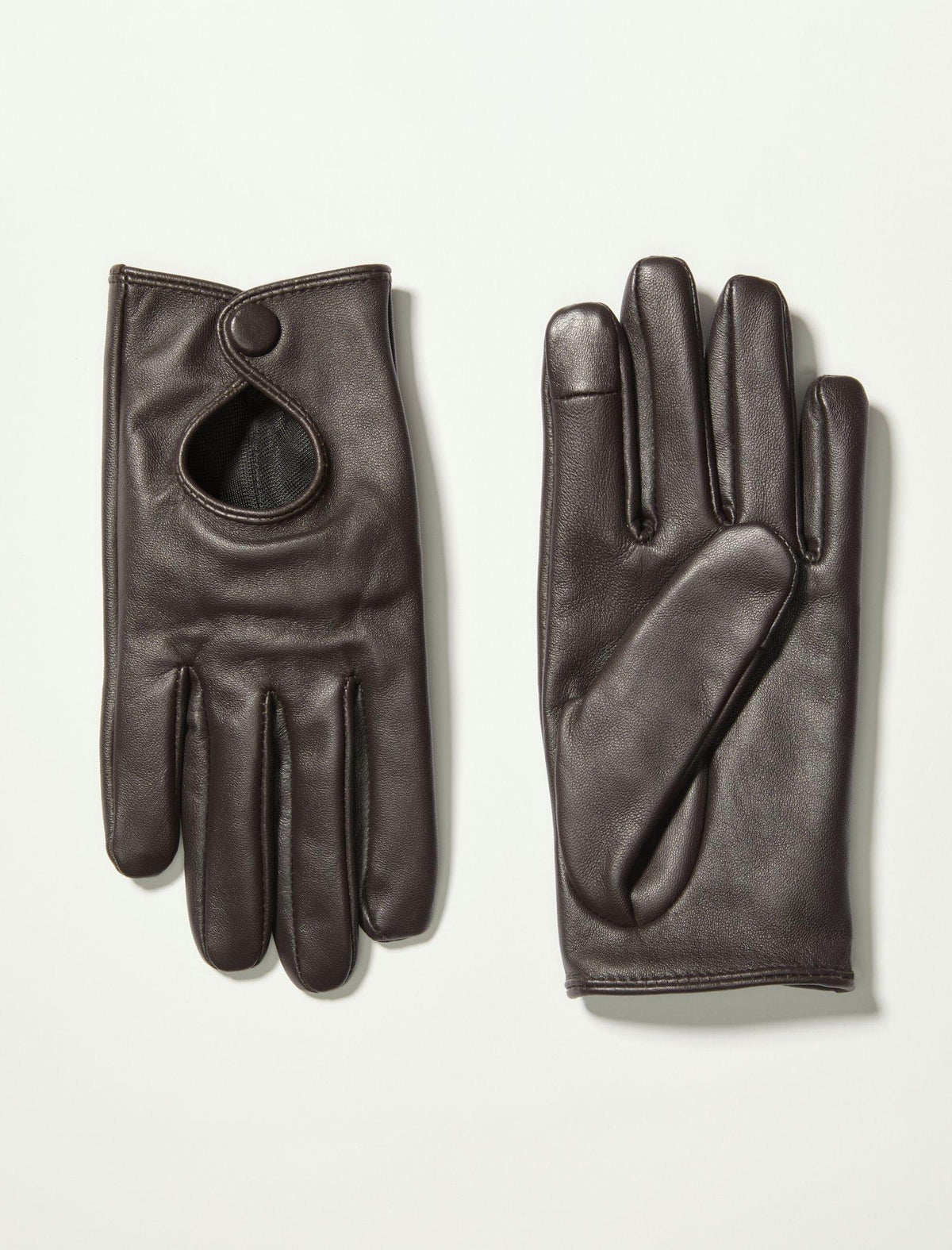 Lucky Brand Moto Leather Gloves Dark Brown