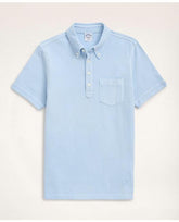Brooks Brothers Men's Stretch Cotton Seersucker Polo Shirt Chambray