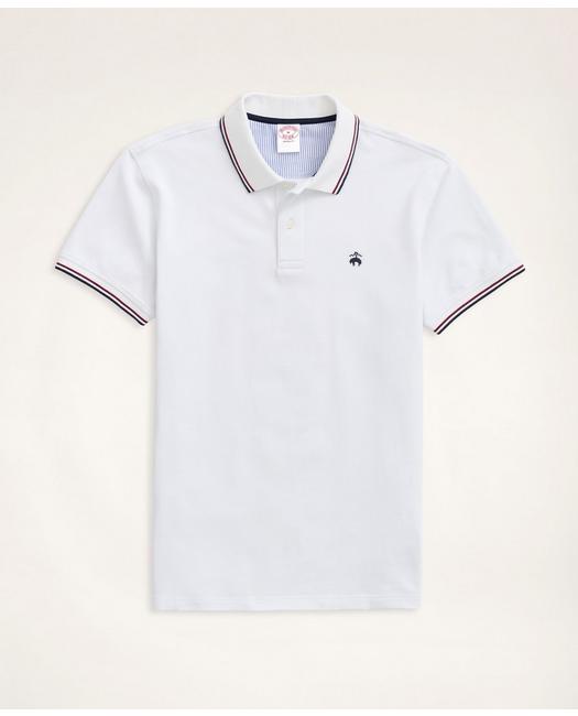 Brooks Brothers Men's Golden Fleece Supima Tipped Polo Shirt White