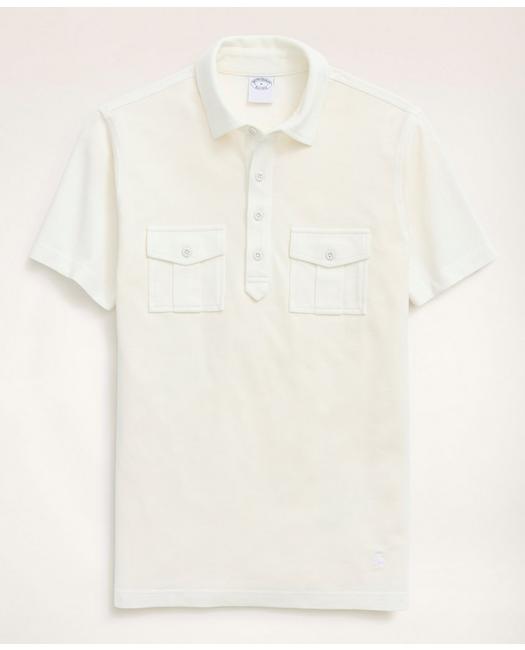 Brooks Brothers Men's Vintage Pique Short-Sleeve Polo Shirt White