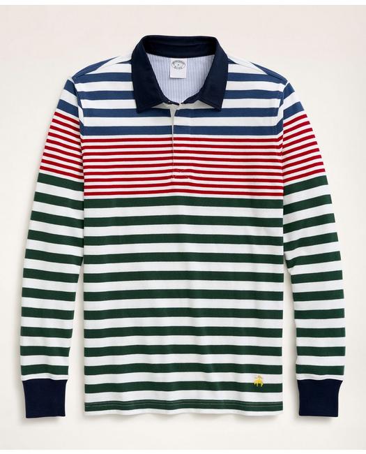 Brooks Brothers Men's Cotton Engineer Stripe Rugby Multicolor