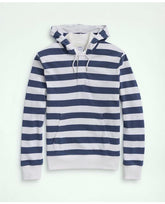 Brooks Brothers Men's Cotton Hoodie Rugby Blue/White