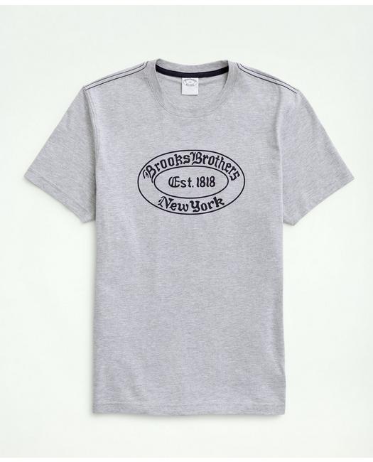 Brooks Brothers Men's Label Graphic T-Shirt Heather Grey