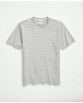 Brooks Brothers Men's Supima Cotton Thin Stripe T-Shirt Grey