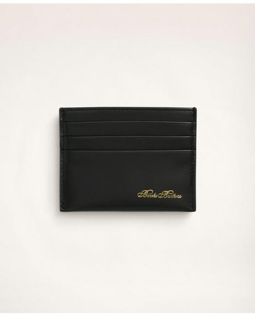 Brooks Brothers Men's Leather Card Case Black