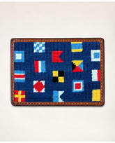 Brooks Brothers Men's Smathers & Branson Cotton Needlepoint Card Case Multicolor