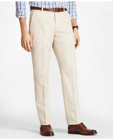 Brooks Brothers Men's Clark Fit Linen and Cotton Chino Pants Oatmeal