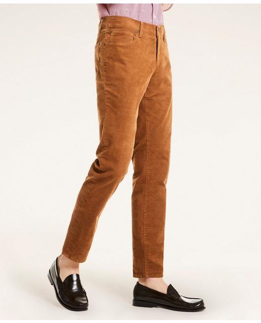 Brooks Brothers Men's Five-Pocket Stretch Corduroy Pants Medium Brown