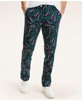 Brooks Brothers Men's Milano Slim-Fit Tennis Print Pants Navy