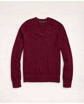 Brooks Brothers Men's Cashmere V-Neck Sweater Burgundy