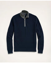 Brooks Brothers Men's Cotton Pique Half-Zip Navy