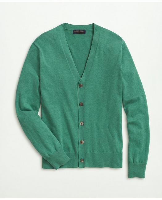 Brooks Brothers Men's Supima Cotton Button-Front Cardigan Green Heather
