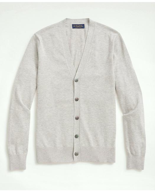 Brooks Brothers Men's Supima Cotton Button-Front Cardigan Grey Heather