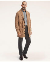 Brooks Brothers Men's Camel Hair Belted Shawl Cardigan Brown