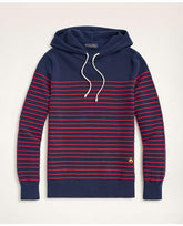 Brooks Brothers Men's Cotton Drawstring Hoodie Sweater Navy/Red