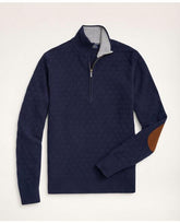 Brooks Brothers Men's Wool Cashmere Diamond Half-Zip Sweater Navy