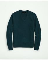 Brooks Brothers Men's 3-Ply Cashmere V-Neck Sweater Forest Green