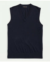 Brooks Brothers Men's Fine Merino Wool Sweater Vest Navy