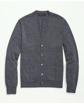 Brooks Brothers Men's Fine Merino Wool Cardigan Sweater Grey Heather