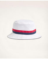 Brooks Brothers Men's Reversible Bucket Hat White