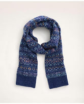 Brooks Brothers Men's Merino Space-Dyed Fair Isle Scarf Navy