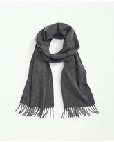 Brooks Brothers Men's Cashmere Fringed Scarf Heather Grey