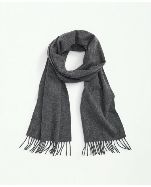 Brooks Brothers Men's Cashmere Fringed Scarf Heather Grey