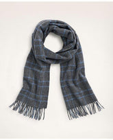 Brooks Brothers Men's Lambswool Fringed Scarf Grey/Blue