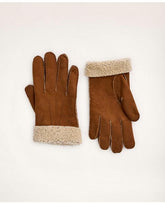 Brooks Brothers Men's Nubuck Shearling Gloves Camel