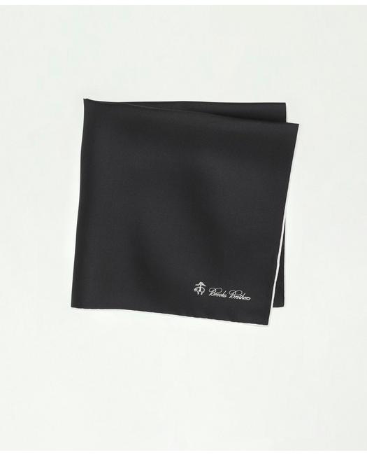 Brooks Brothers Men's Silk Pocket Square Black