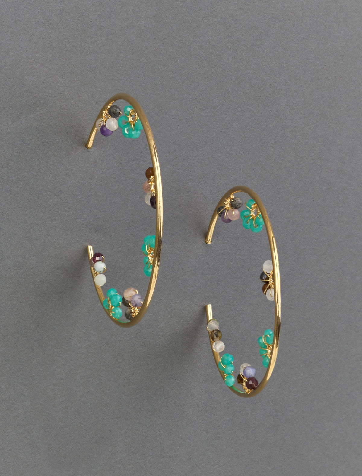 Lucky Brand Multi Beaded Daisy Hoop Earring - Women's Ladies Accessories Jewelry Earrings Gold
