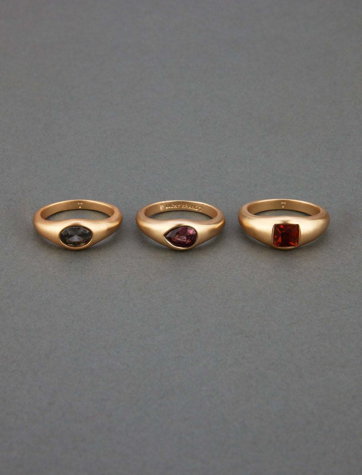 Lucky Brand Multi Set Stone Ring Stack Gold