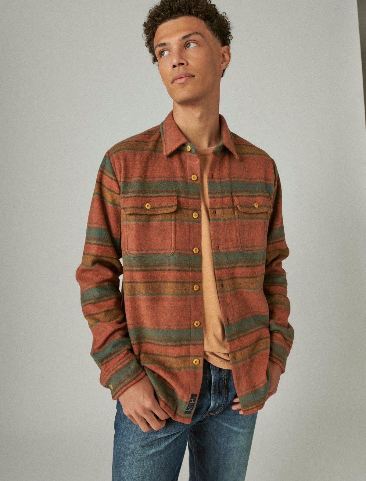 Lucky Brand Stripe Knit Shirting Multi