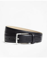 Brooks Brothers Men's 1818 Leather Belt Black