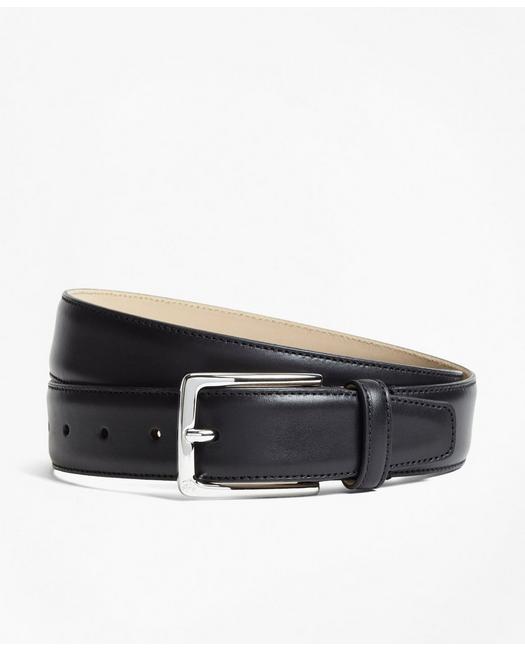 Brooks Brothers Men's 1818 Leather Belt Black