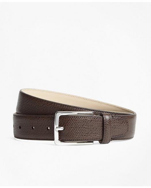 Brooks Brothers Men's 1818 Textured Leather Belt Brown