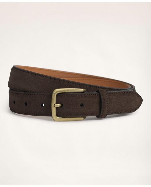 Brooks Brothers Men's Classic Suede Belt Brown