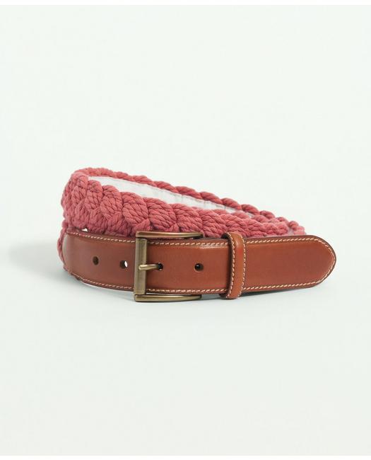 Brooks Brothers Men's Braided Cotton Belt Red