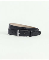 Brooks Brothers Men's Leather Alligator Textured Belt Black