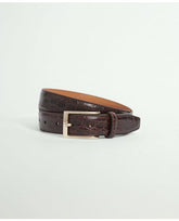 Brooks Brothers Men's Leather Embossed Belt Brown