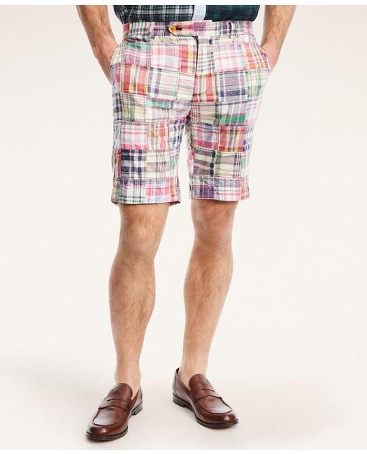 Brooks Brothers Men's Cotton Patchwork Madras Shorts Multicolor