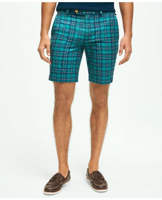 Brooks Brothers Men's Cotton Madras Shorts Teal